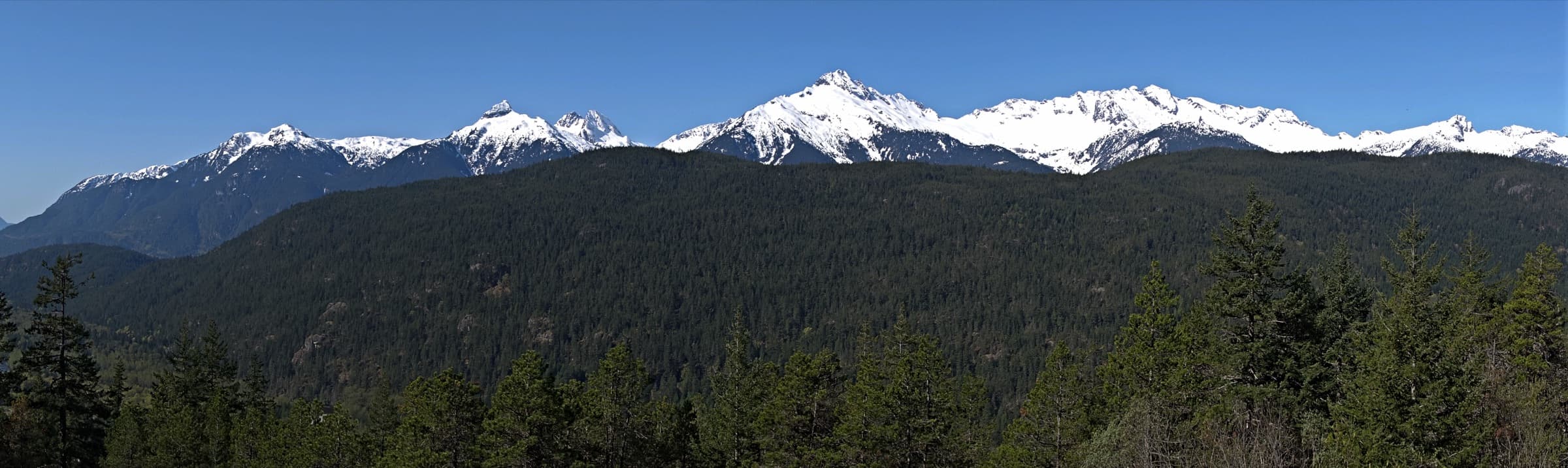 The Tantalus Range in snow, seen from the Sea to Sky Highway